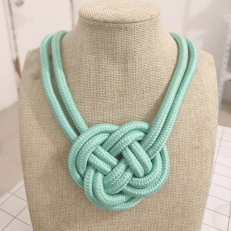 Handmade Thick Knotted Rope Statement Necklaces