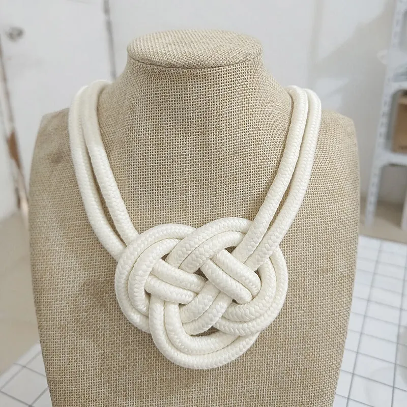 Handmade Thick Knotted Rope Statement Necklaces