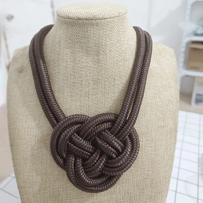 Handmade Thick Knotted Rope Statement Necklaces