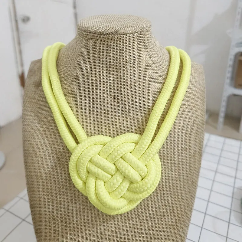 Handmade Thick Knotted Rope Statement Necklaces