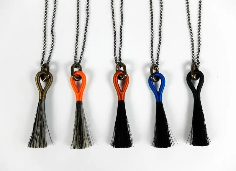 Horse Tassel Necklace - Black/Black