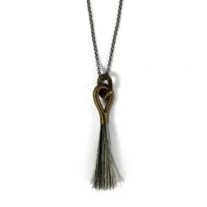 Horse Tassel Necklace - Bronze/Grey