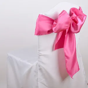 Hot Pink - 6 x 106 inch Satin Chair Sash ( 10 Piece )
