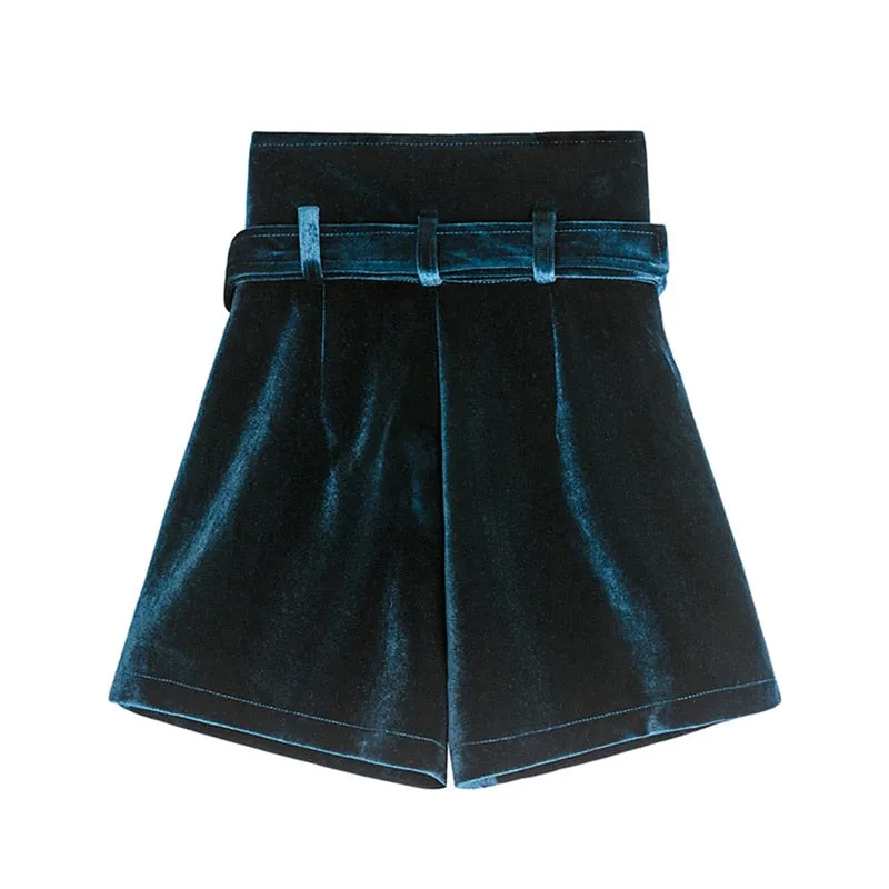 Jumping Up And Down Velvet Shorts