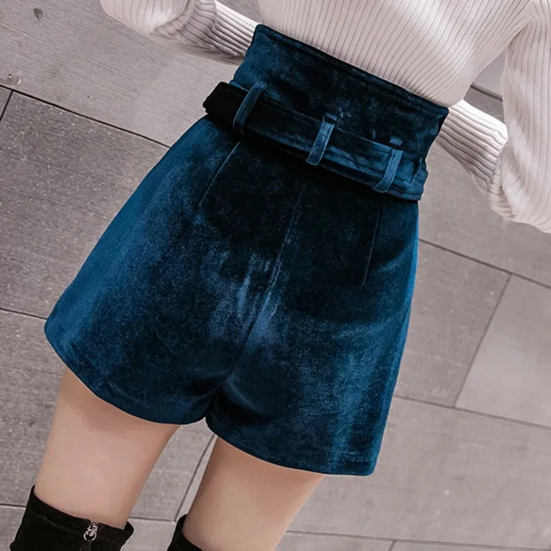 Jumping Up And Down Velvet Shorts