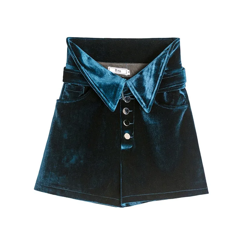 Jumping Up And Down Velvet Shorts