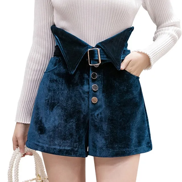 Jumping Up And Down Velvet Shorts
