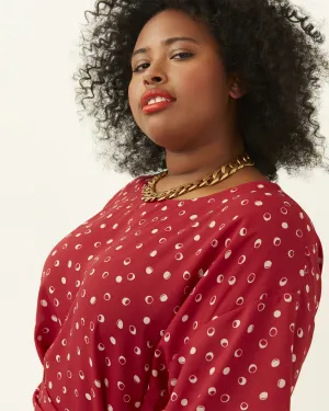 Kara Tie-Front Top | Red / White