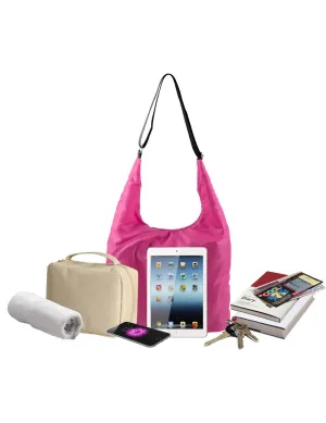 Karla Hanson Pack n Fold Foldable Hobo Crossbody Bag Pink