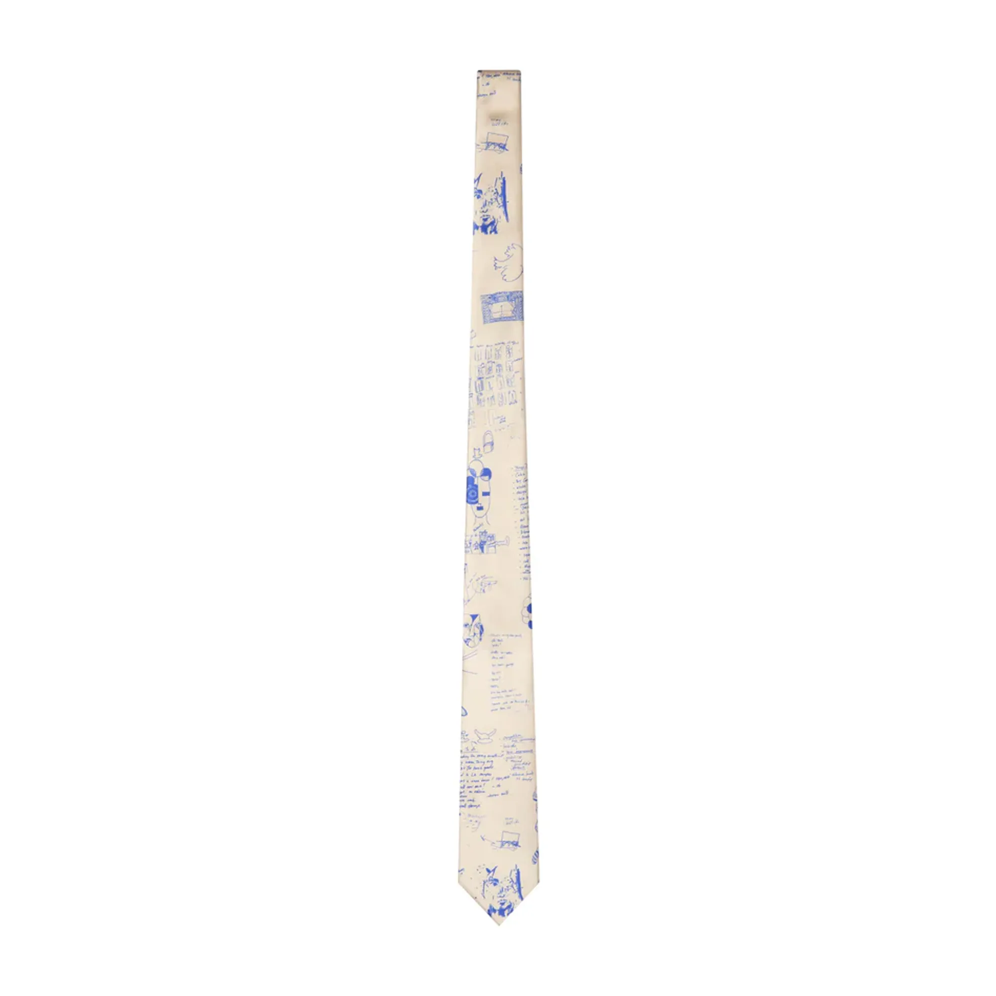 Kidsuper Doodle-Printed Silk Tie Tan