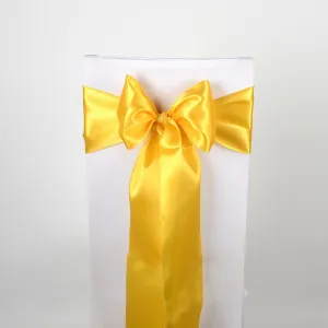 Light Gold - 6 x 106 inch Satin Chair Sash ( 10 Piece )