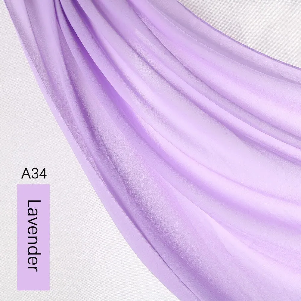 Lightweight Monochrome Chiffon Hijab | Stylish Sun Protection Scarf for Casual Outdoor Wear