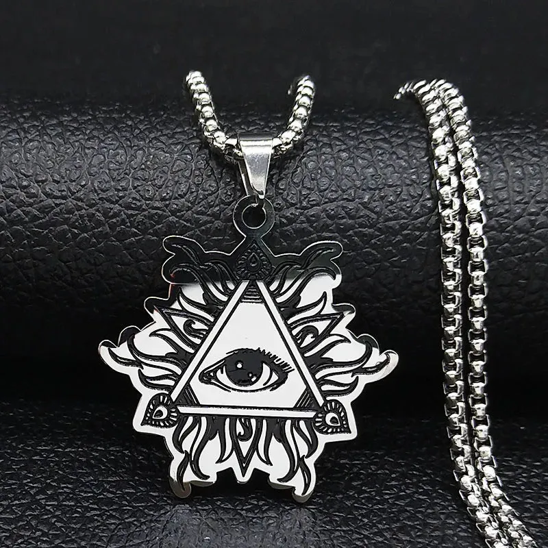 Mandala Flower of Life Stainless Steel Datura Stramonium Necklace for Women