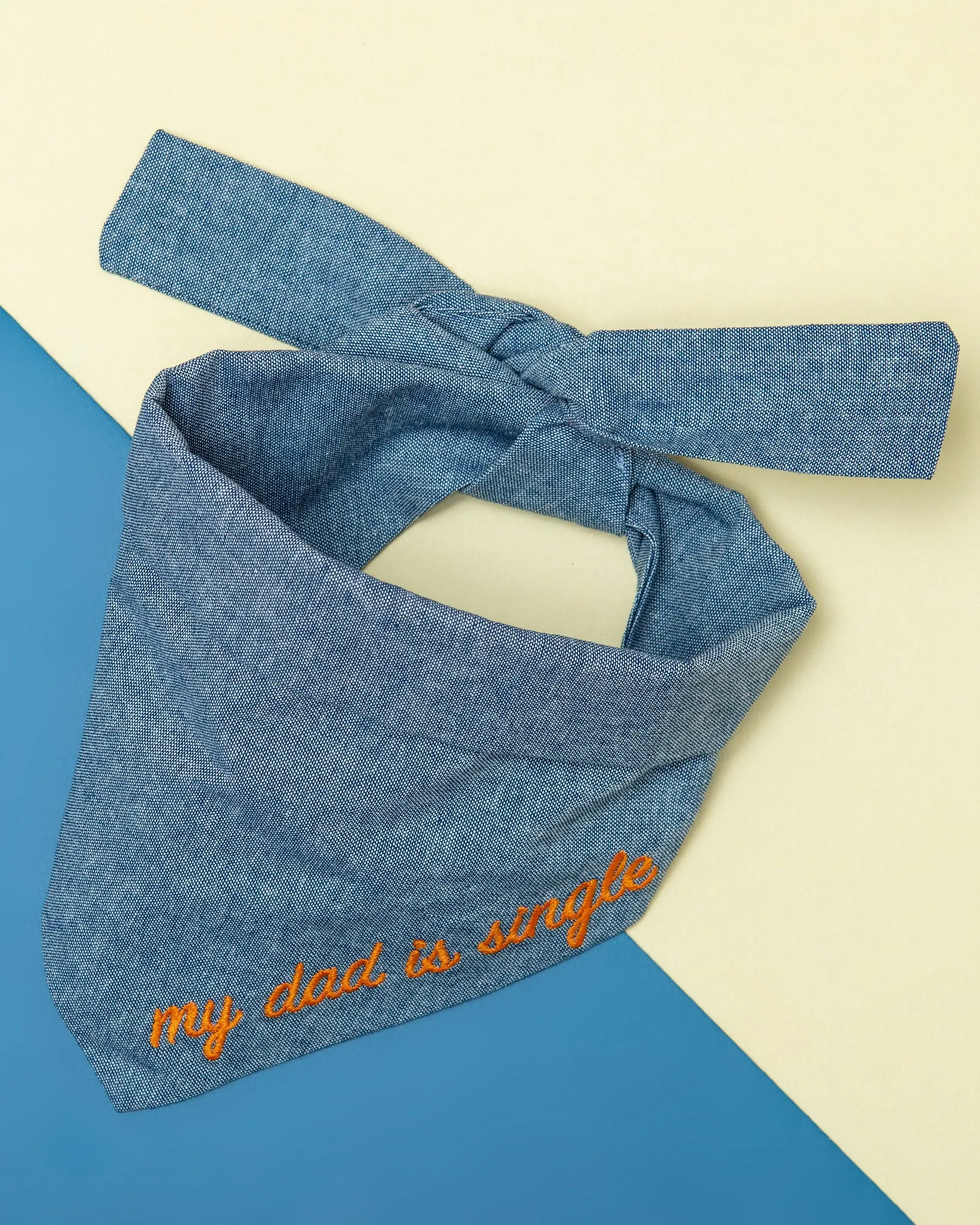 My Dad is Single Chambray Bandana (Made in the USA)
