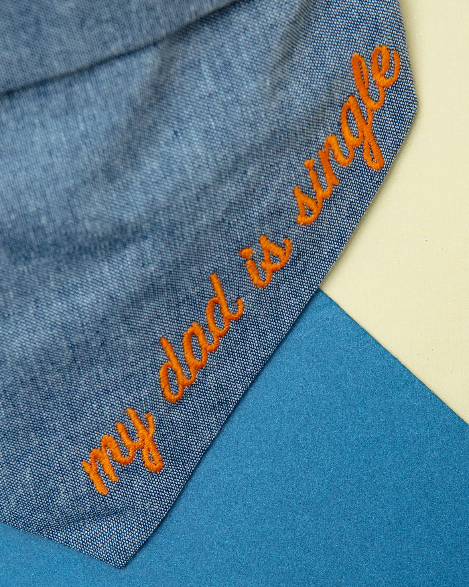 My Dad is Single Chambray Bandana (Made in the USA)