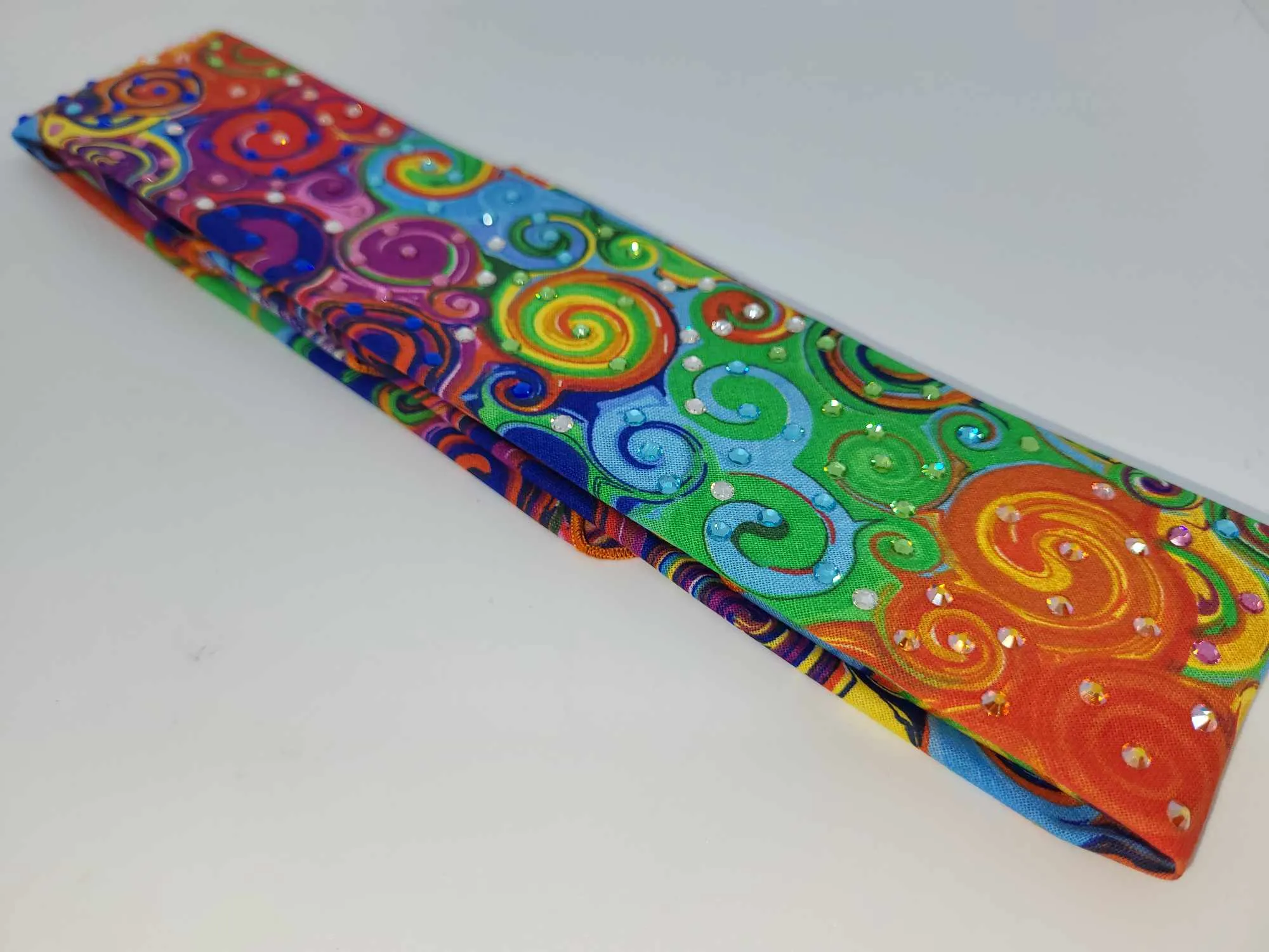 Narrow Colorful Scrolls with Multiple Colors of Austrian Crystals (sku6149)