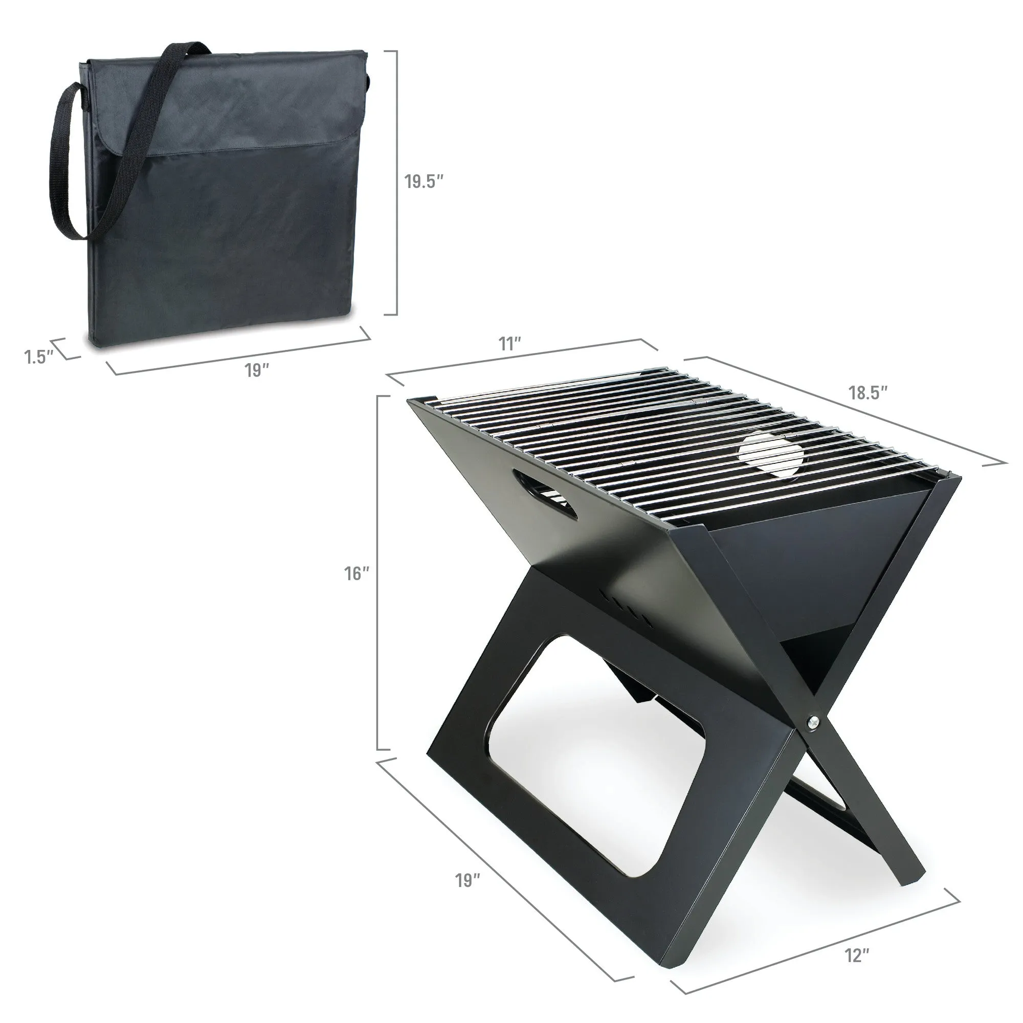 North Carolina Tar Heels - X-Grill Portable Charcoal BBQ Grill