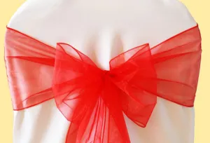 Organza Chair Sash - Red