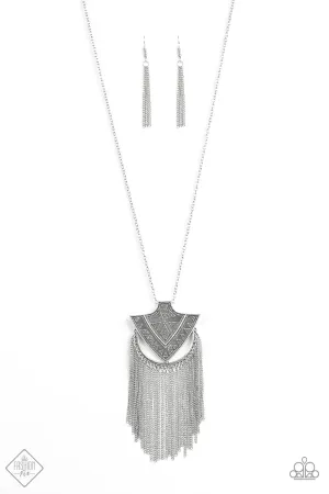 Paparazzi Necklace ~ Hunt Or Be Hunted  - Silver