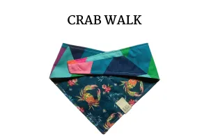 Patterned Crabs & Color Block Reversible Tie/On Bandana