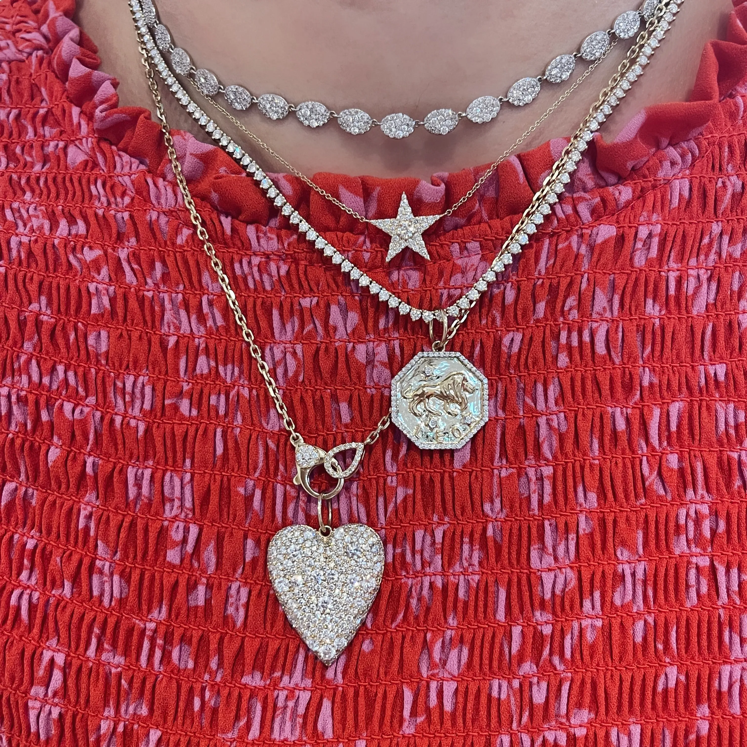 Pave Peas in a Pod Oval Tennis Necklace
