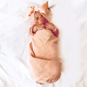 peachy pink "butter" newborn headwrap
