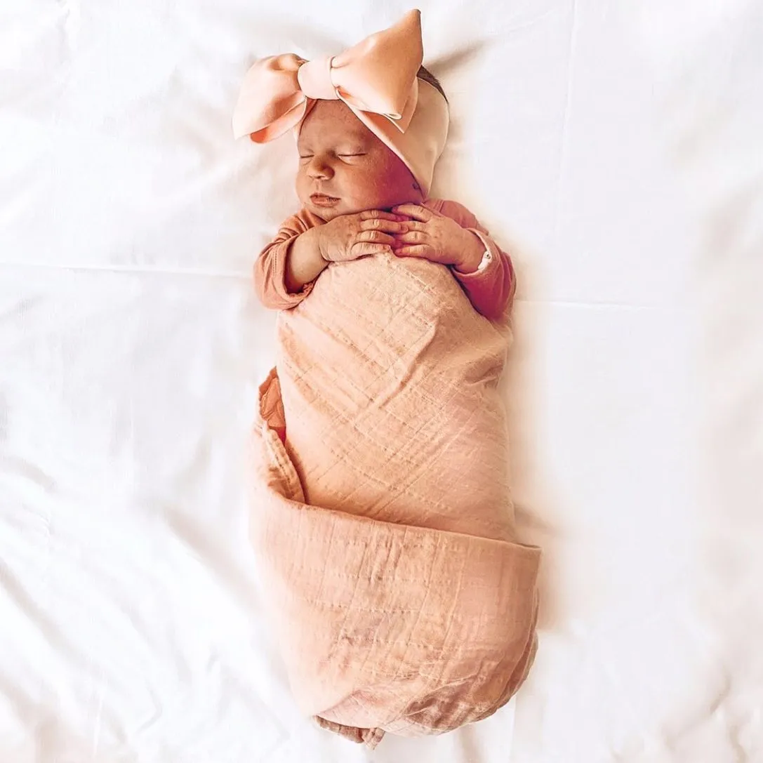peachy pink "butter" newborn headwrap