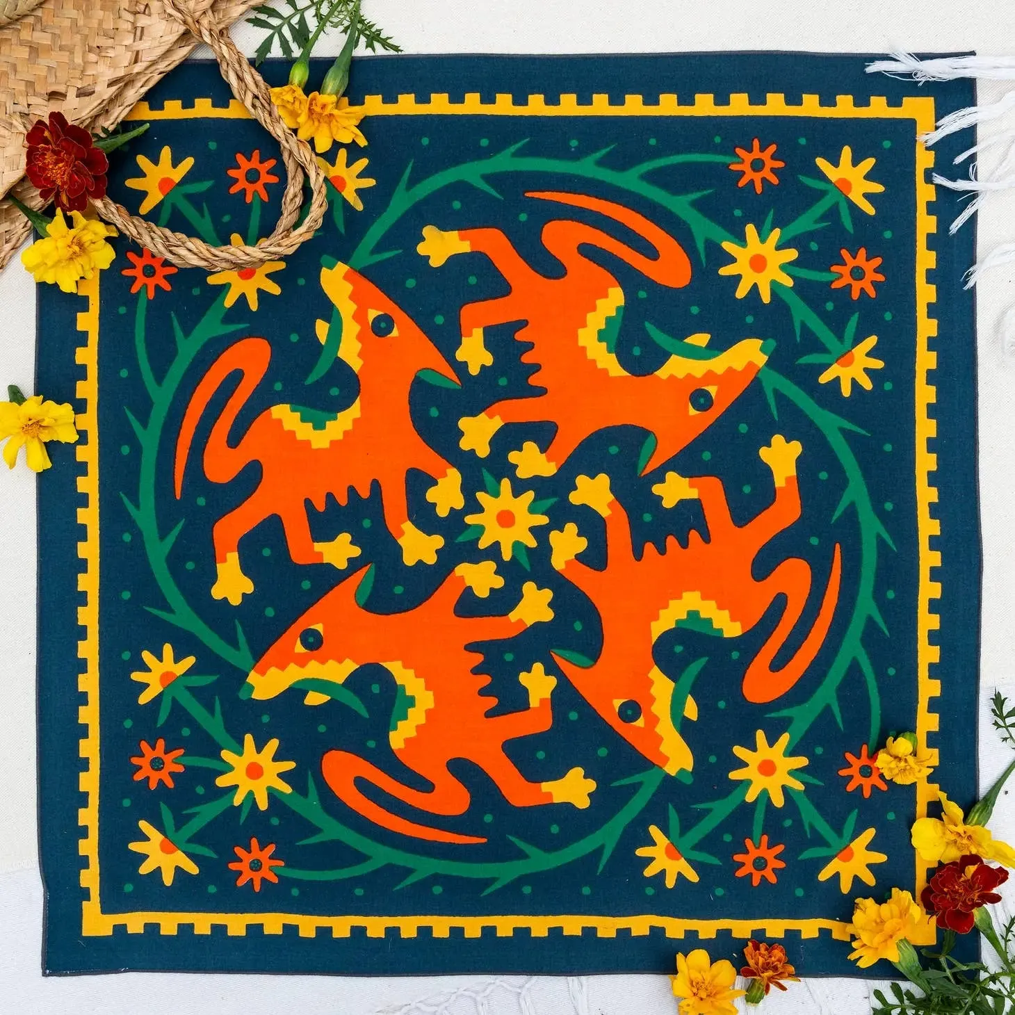 "Endless Bloom" 100% Organic Cotton Bandana | Designed by Lauren Dickens