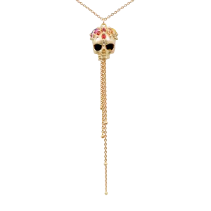 Rainbow Enchanted City Skull Tassel Necklace - 11509