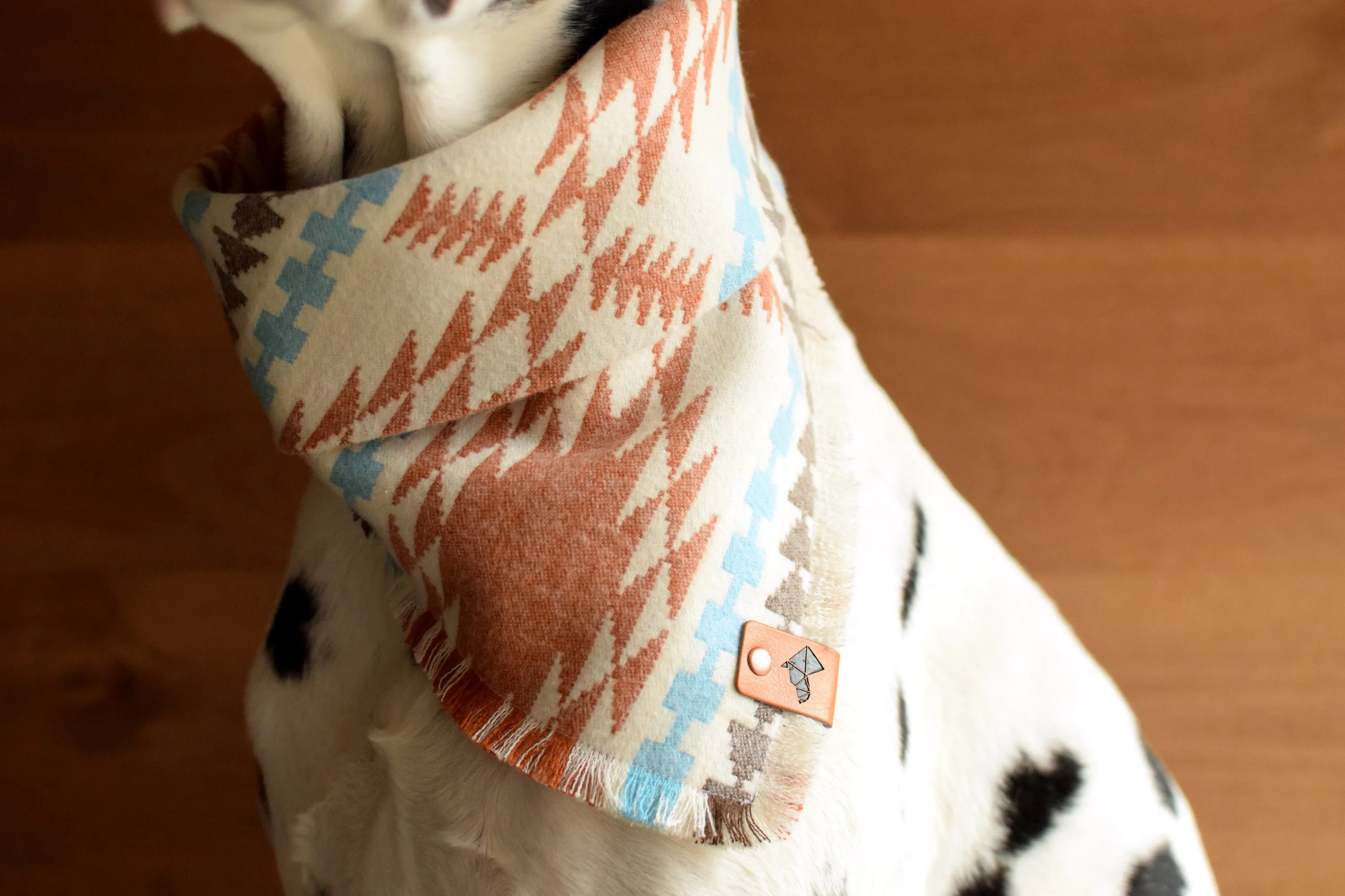 SEDONA Luxe Fringed Flannel Dog Bandana - Snap/Tie On Cotton Scarf