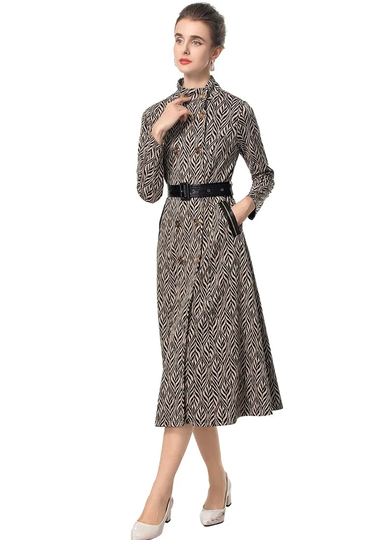 Single-Breasted Sashes Slim Dress