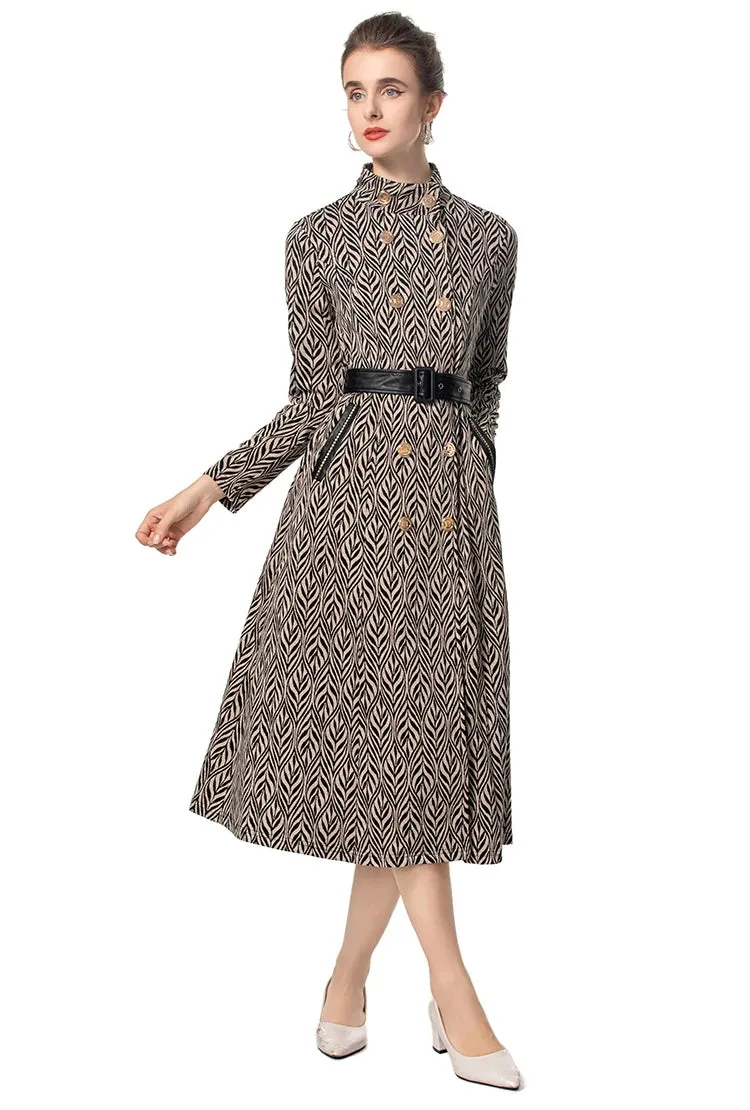 Single-Breasted Sashes Slim Dress