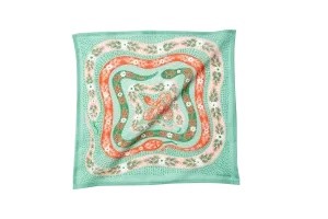 Small Aqua and Pink Snakes 14" Pocket Bandana