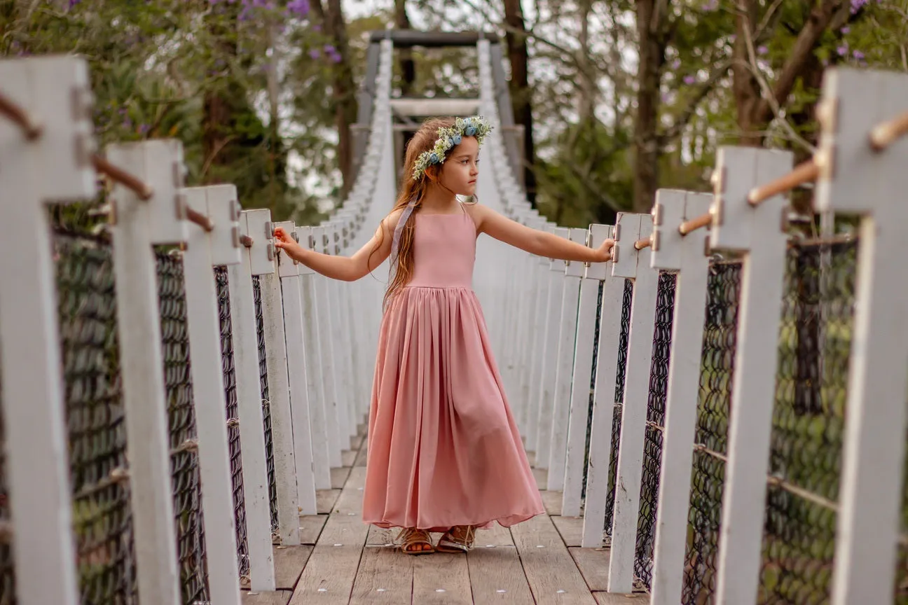 Sofia Dusty Pink French Chiffon Dress