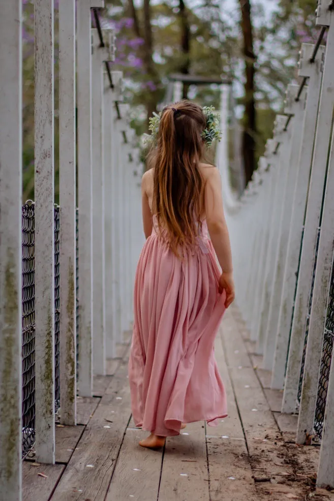 Sofia Dusty Pink French Chiffon Dress