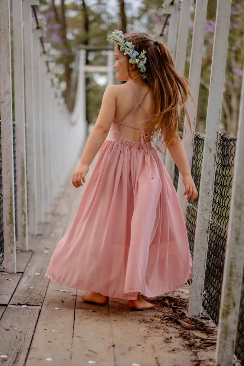 Sofia Dusty Pink French Chiffon Dress