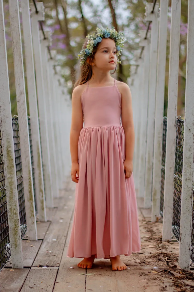 Sofia Dusty Pink French Chiffon Dress