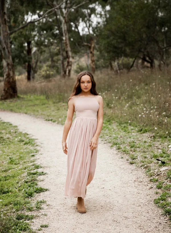 Sofia French Chiffon Blush Girls Dress