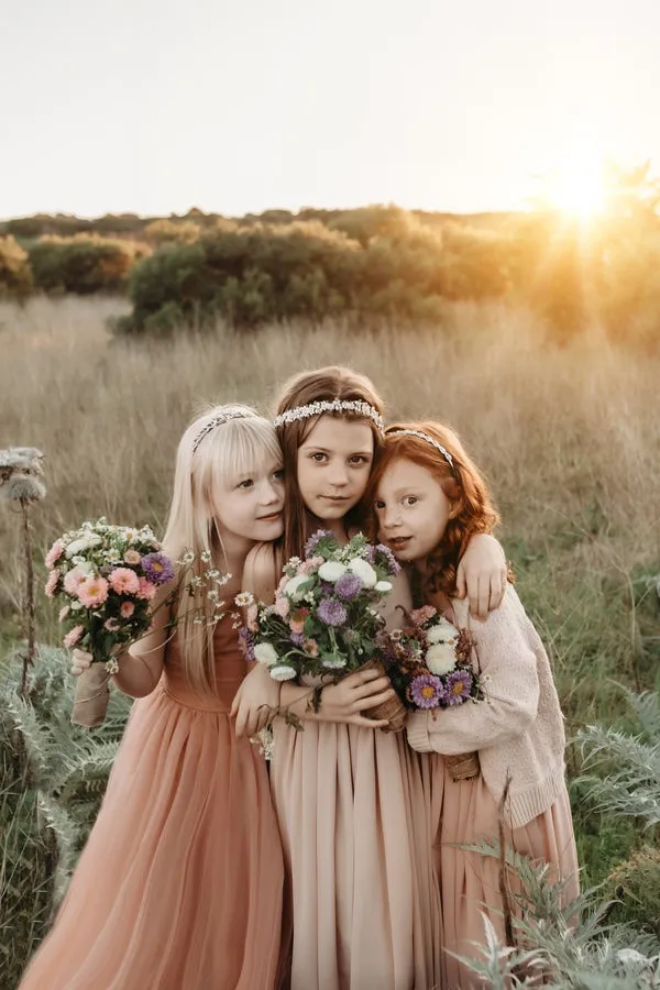 Sofia French Chiffon Blush Girls Dress