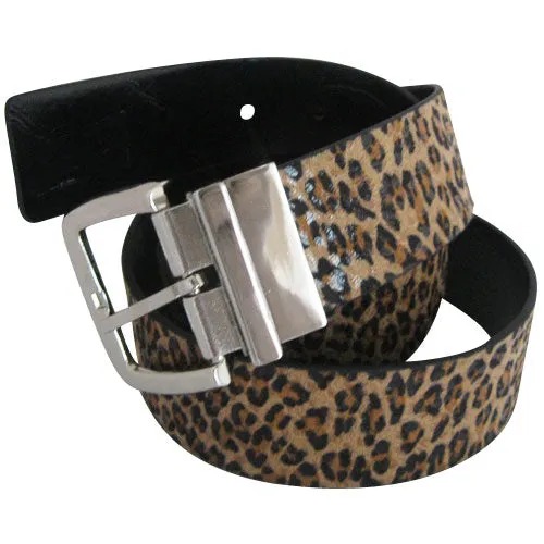 Steve Madden- Reversible Leopard Print Belt for Women