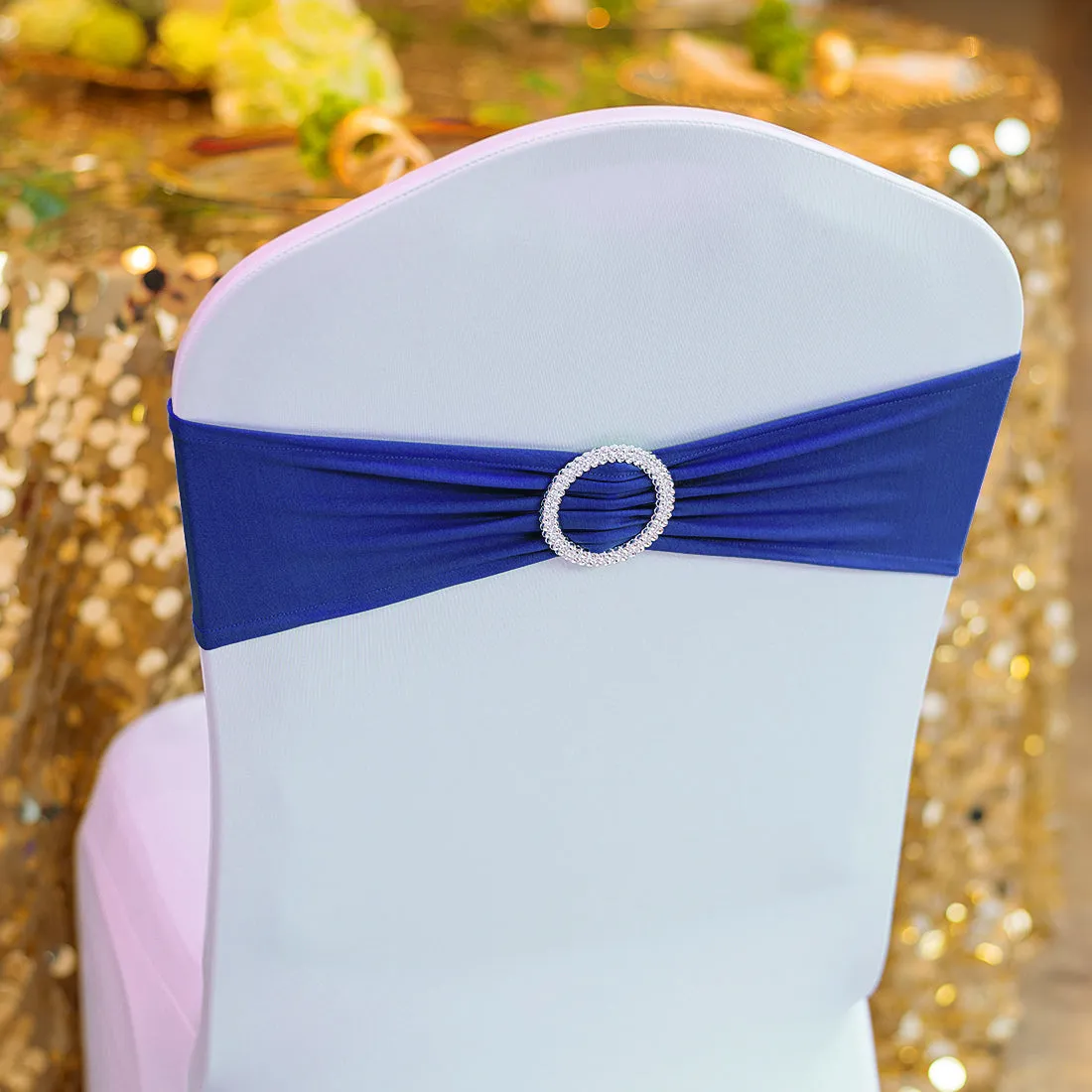 Stretch Chair Sash With Round Buckle, 5/Pack (18 Colors)