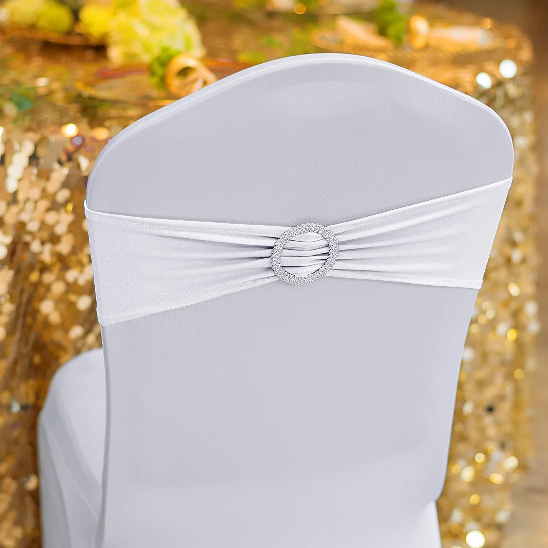 Stretch Chair Sash With Round Buckle, 5/Pack (18 Colors)