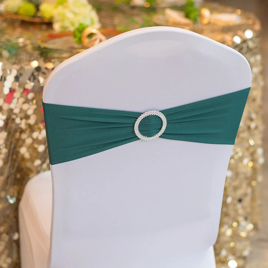 Stretch Chair Sash With Round Buckle, 5/Pack (18 Colors)