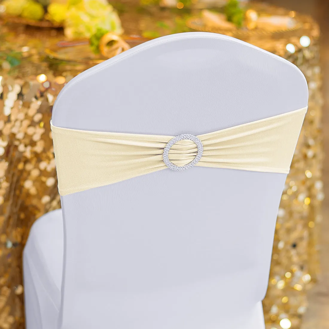 Stretch Chair Sash With Round Buckle, 5/Pack (18 Colors)