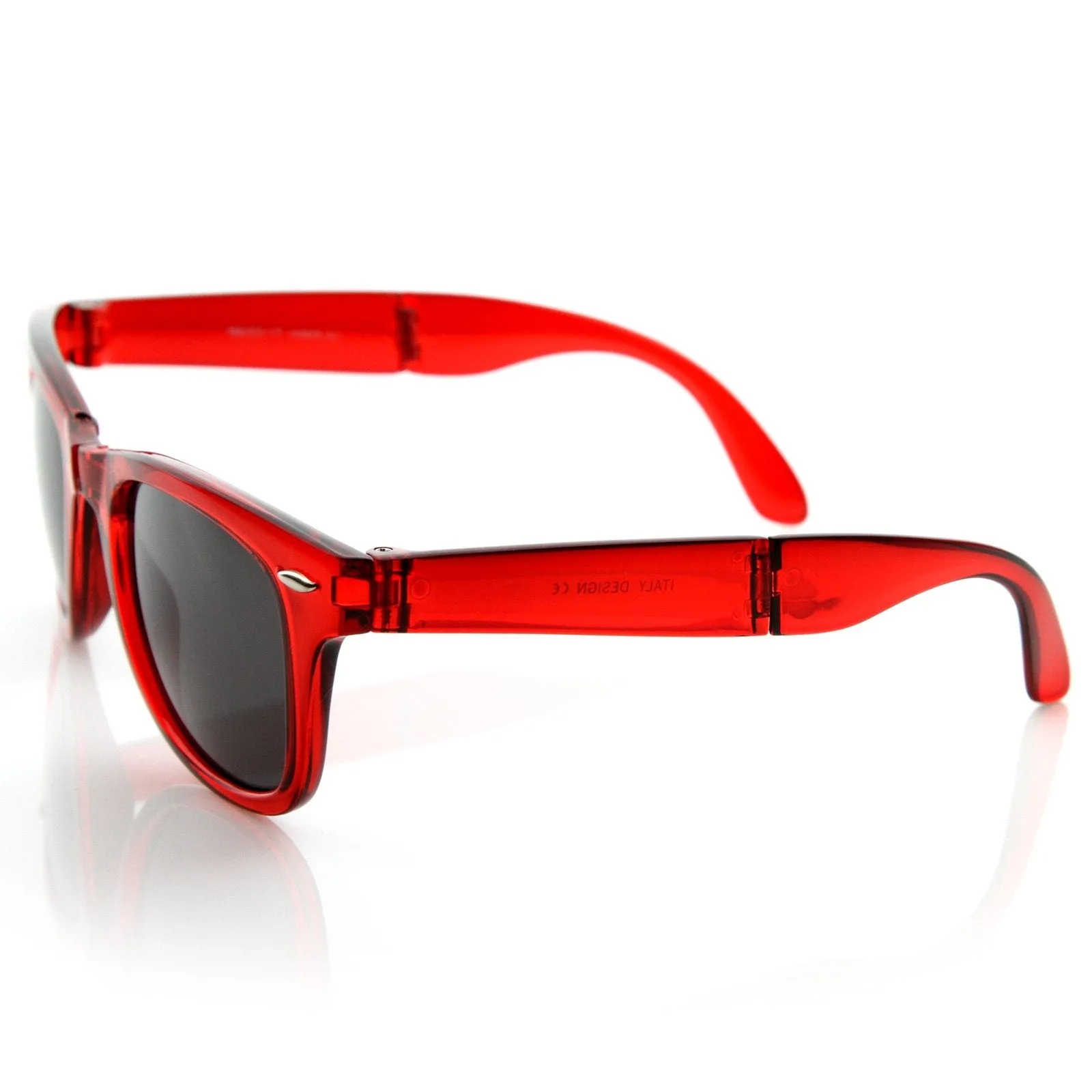 Translucent Colorful Folding Pocket Horned Rim Sunglasses 8612