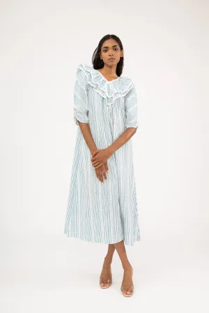 Victoria Housedress in Blue Stripe