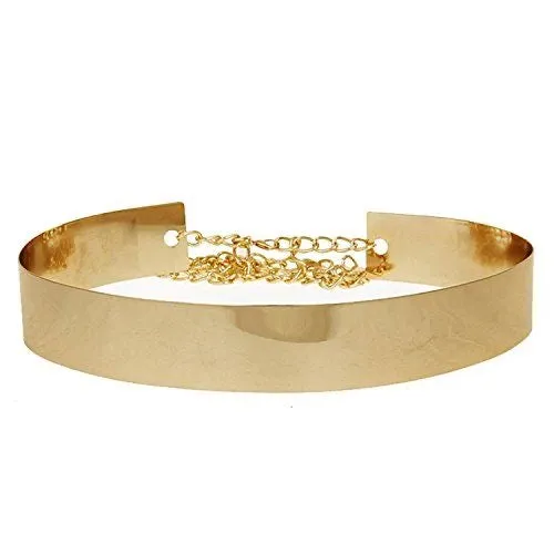 Wide Dress Belt (Chrome Gold)