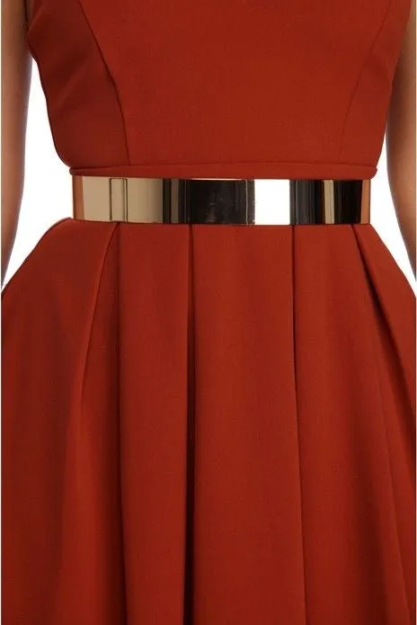Wide Dress Belt (Chrome Gold)
