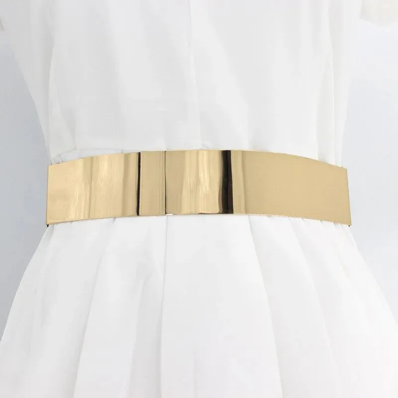 Wide Dress Belt (Chrome Gold)
