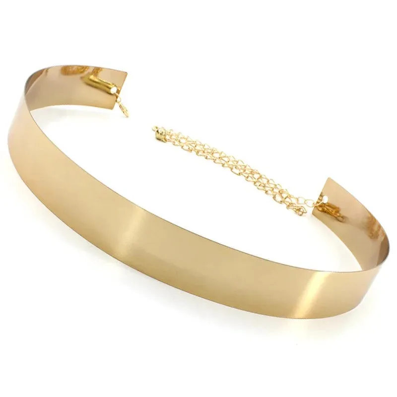 Wide Dress Belt (Chrome Gold)